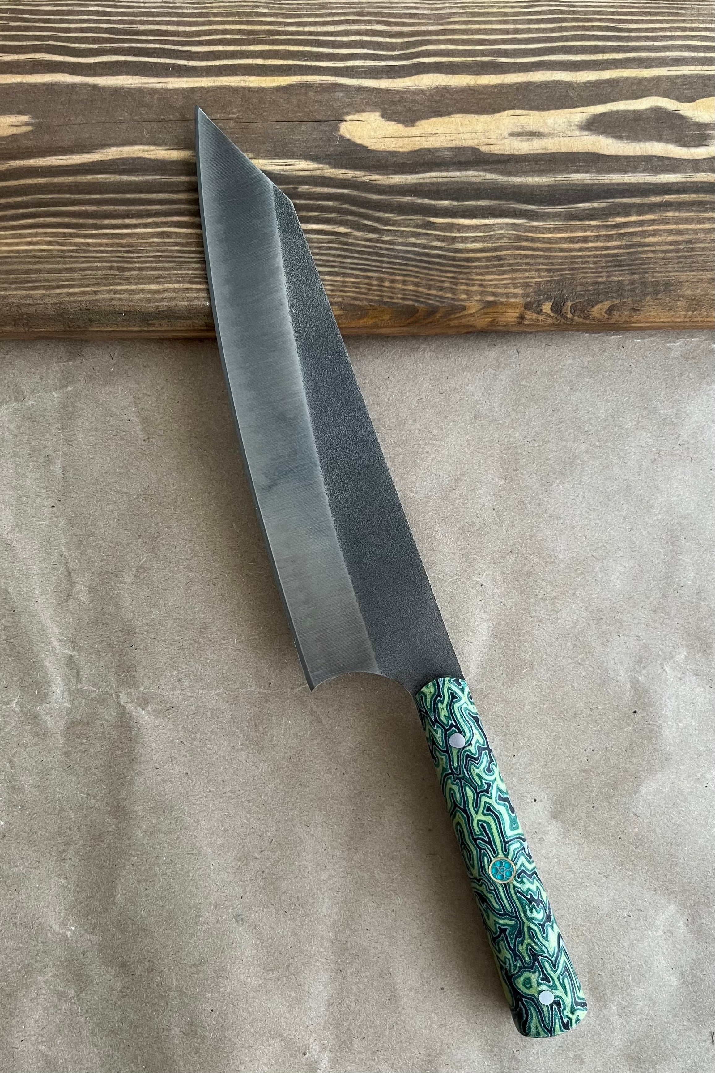 N690 BÖHLER ÇELİK MİKART KABZA / PROFOSYONEL SANTOKU ŞEF BIÇAĞI