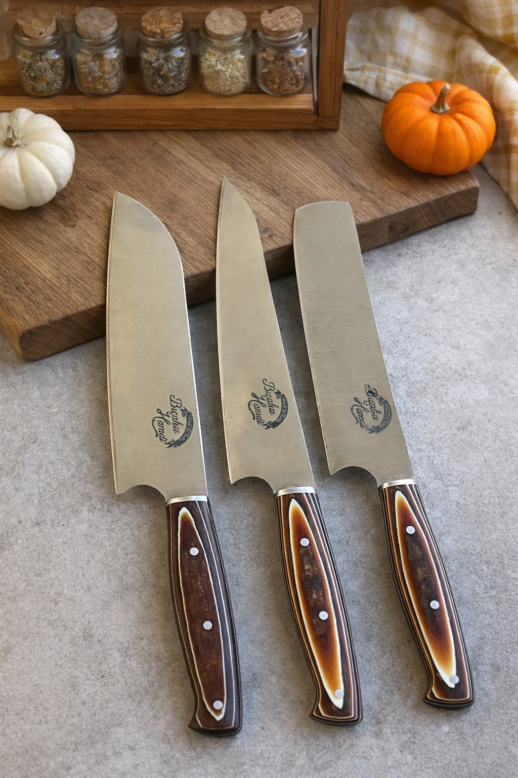 Sage Serisi 3 Parça Bıçak Seti | Dövme Çelik